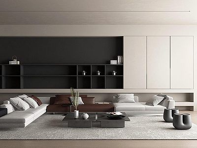 現代風格的客廳3d模型