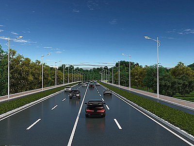 户外道路高速路基透视模型3d模型