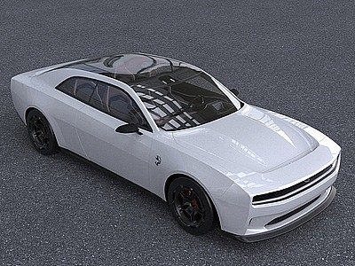 道奇電車跑車汽車低配版模型3d模型