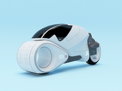 未来科技感光轮摩托战车模型3d模型