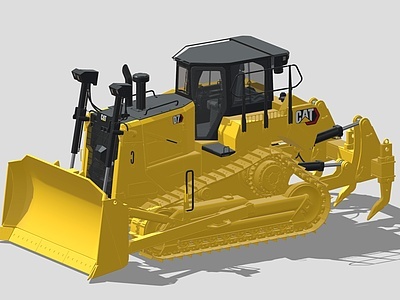 3d工程车辆施工器械推土机模型