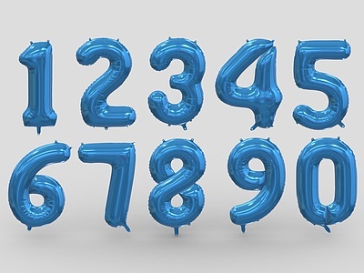 3d数字挂件装饰气球元素图标模型