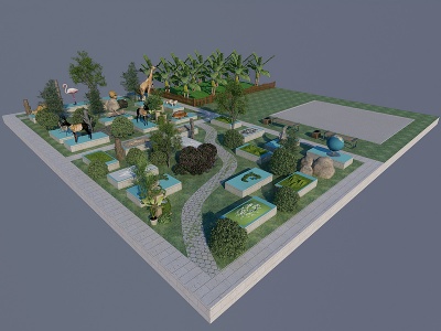 现代公园景观模型