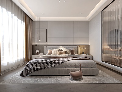 3d现代简约北欧家居卧室模型