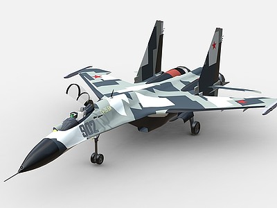 3d苏27战斗机苏式战斗机模型