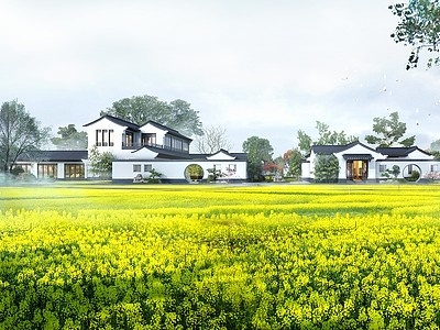 3d新农村建设独栋别墅模型