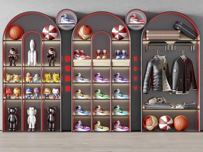 3d现代拱形造型鞋柜模型