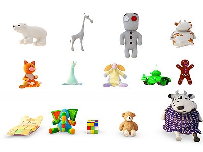 3d现代<font class='myIsRed'>儿童玩具玩偶</font>模型