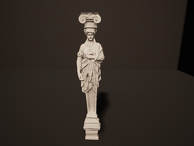 3d古代文物雕像石雕石塑模型