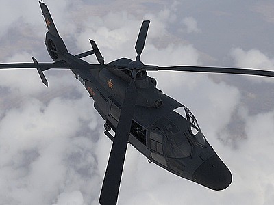 3d海豚直升机中型直升机军用模型