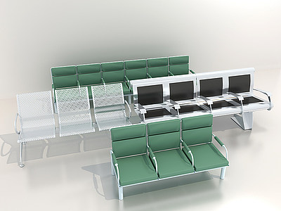 公共座椅、排椅3d模型