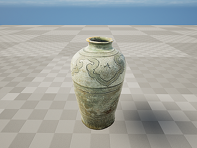 3d青铜器陶罐<font class='myIsRed'>青花瓷花瓶</font>模型