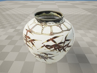 古董文物瓷器柱子花瓶模型3d模型