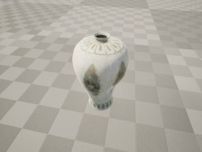 古董文物小口瓷器花瓶模型3d模型