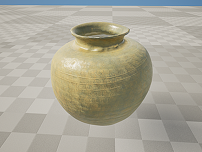 3d文物瓷器陶罐模型