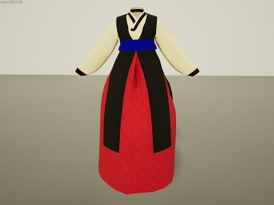 朝鲜族民族服饰衣服模型3d模型