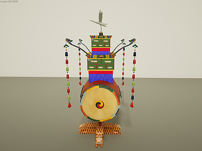 民族风乐器鼓模型3d模型