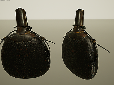 文物水袋酒壶模型3d模型
