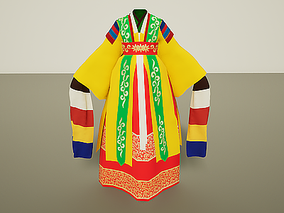 3d文物朝鲜衣服模型