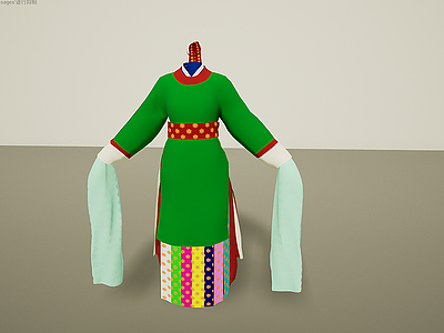 文物古代衣服服饰模型3d模型