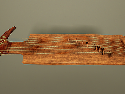 3d文物乐器琴模型
