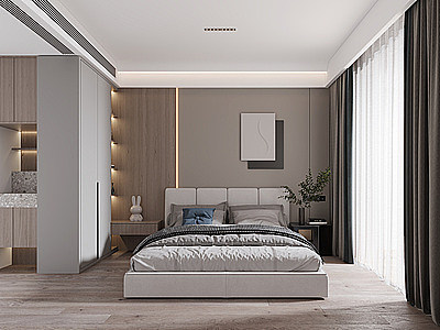 3d现代简约家居卧室模型