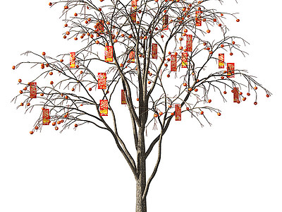 3d柿子树发财树模型