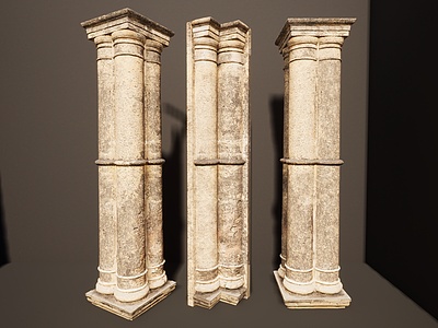 3d石柱欧式罗马柱模型