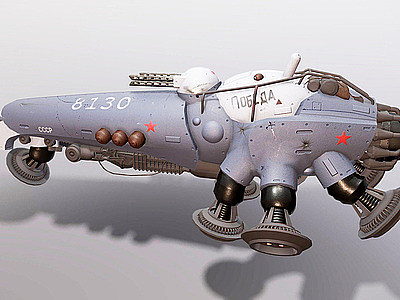 工业风科技宇宙飞船想象图模型
