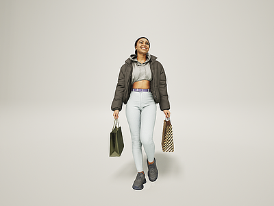 逛街购物的女人模型3d模型