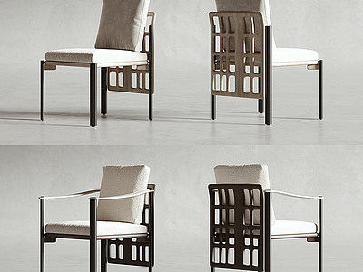 3d侘寂休闲椅模型