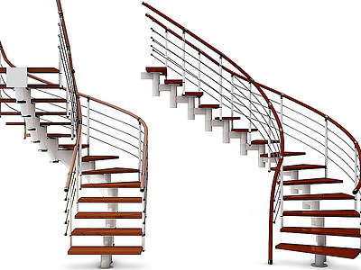 现代钢结构楼梯模型