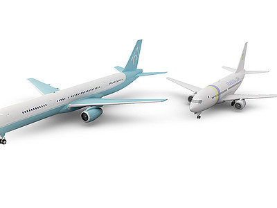 3d现代飞机客机模型