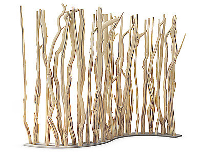 3d现代树枝隔断模型