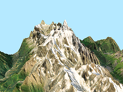 3d现代雪山山谷模型