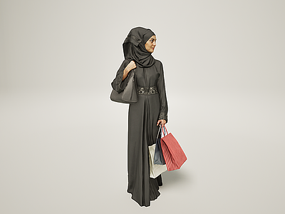 包头纱的女人模型3d模型