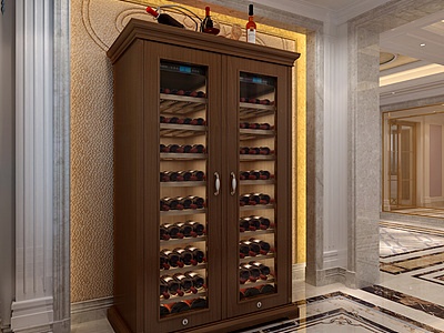 美式酒柜模型3d模型