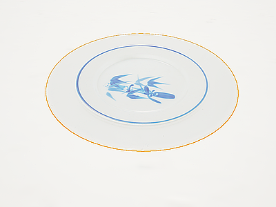 3d青花瓷厨具餐具盘子瓷盘模型