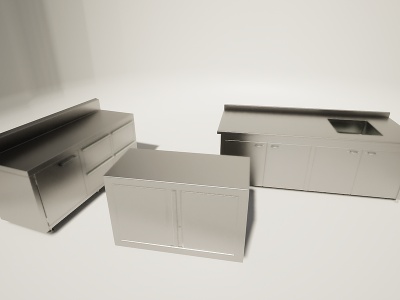 3d不锈钢厨房工作台模型
