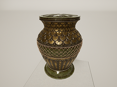3d文物铜器罐模型
