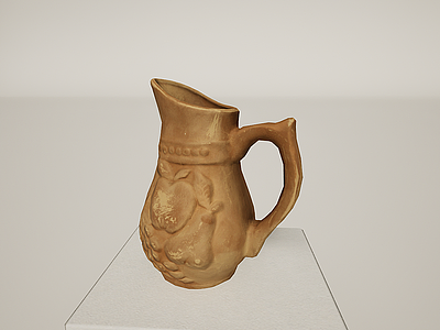 3d古代陶泥器水杯酒杯茶杯模型