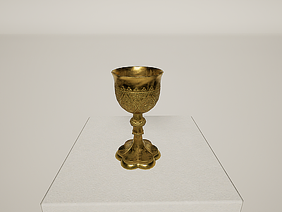 古代文物酒杯水杯茶杯铜器模型