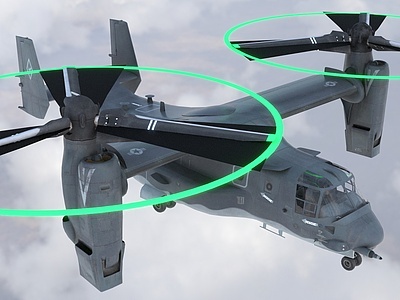 倾转旋翼机鱼鹰特种直升机模型3d模型