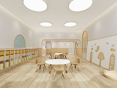 3d托育幼儿园教室模型