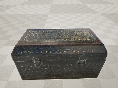 3d文物旧物盒子箱子模型