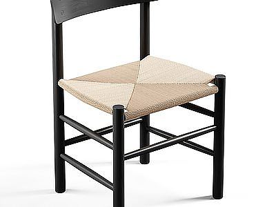 3d现代实木休闲椅靠椅模型
