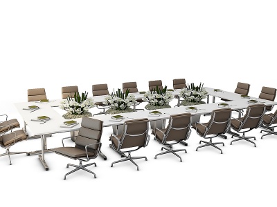大型会议桌模型3d模型