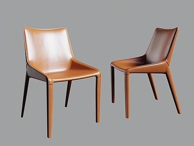 3d现代爱马仕橙餐椅模型
