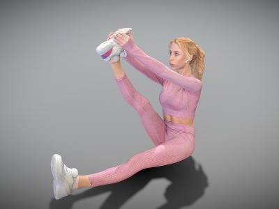 3d瑜伽美女运动少女女生模型