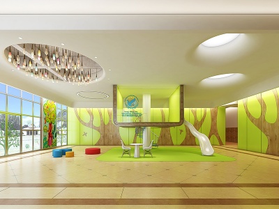 3d国际幼儿园门厅模型